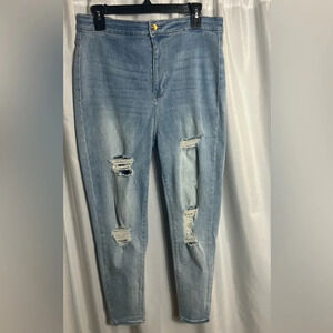 GUESS Los Angeles Distressed Skinny Jeans Light Wash Size 32 Stretch Denim